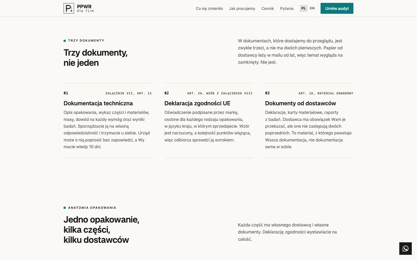 Trzy kolumny: dokumentacja techniczna z załącznika VII, deklaracja zgodności UE z artykułu 39 i dokumenty od dostawców z artykułu 16
